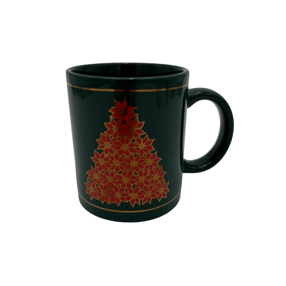 Vintage Christmas Tree Mug 1994 JII Green w Red & Gold Tree